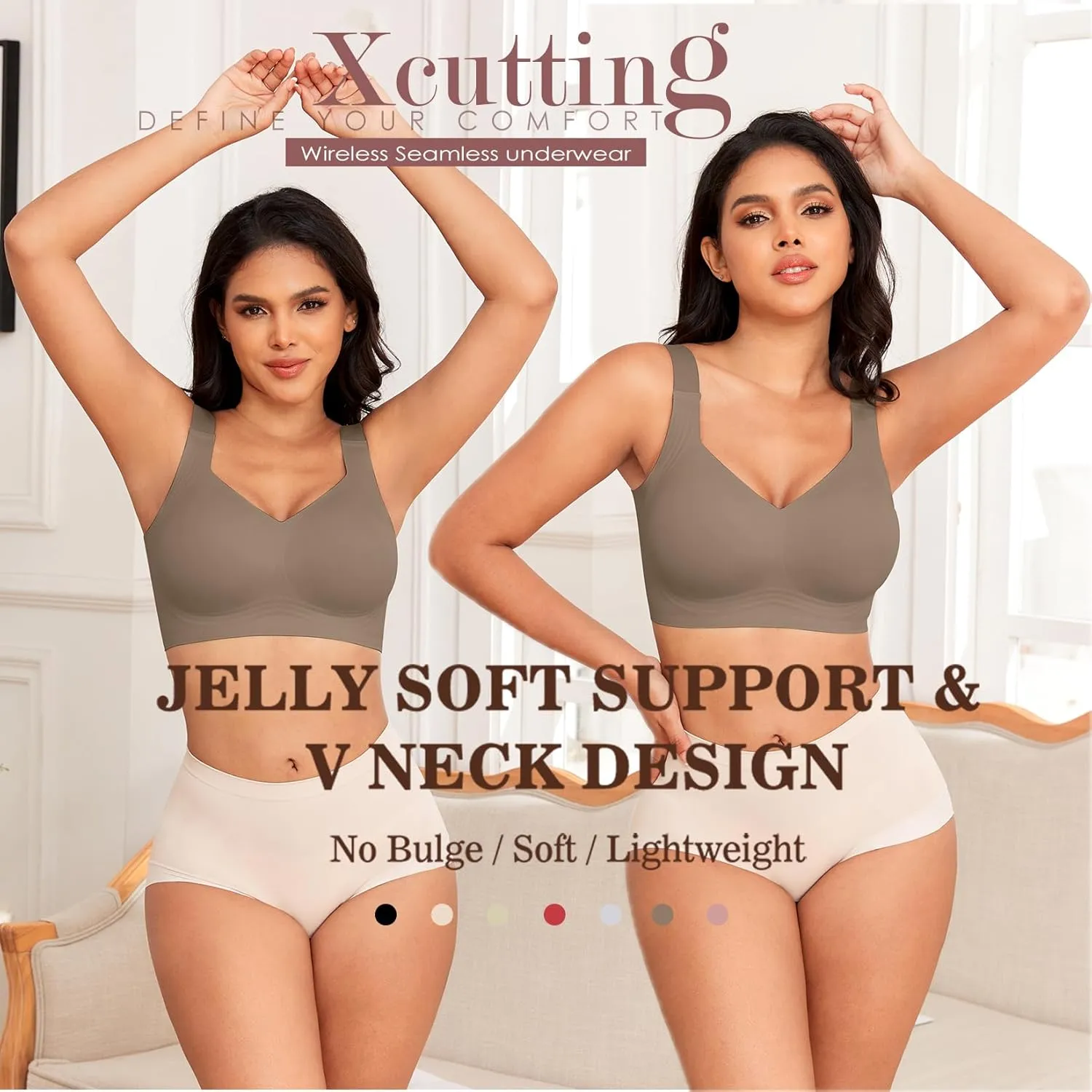 Women Wirefree Bras for Women Full Coverage No Underwire Everyday Bras Comfortable Wireless Padded Bras