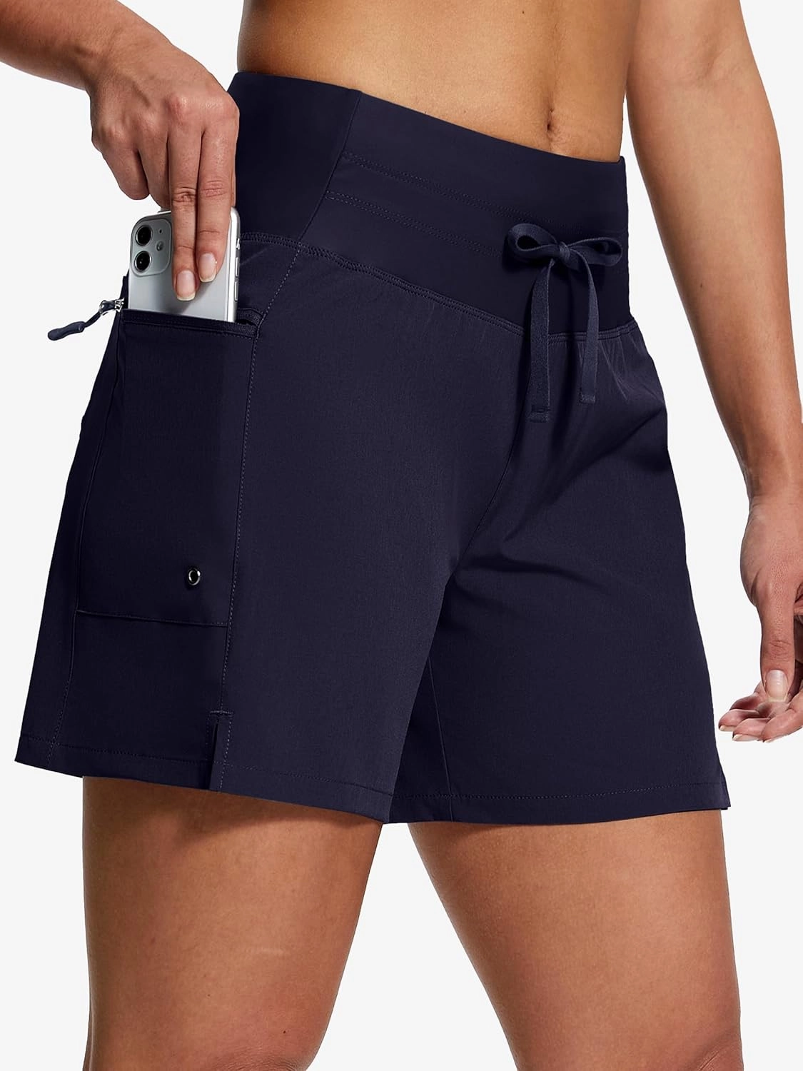 Women's 5"/9" High Waisted Swim Board Shorts Quick Dry UPF 50  Womens Swim Trunks Bottoms with Liner Zipper Pockets