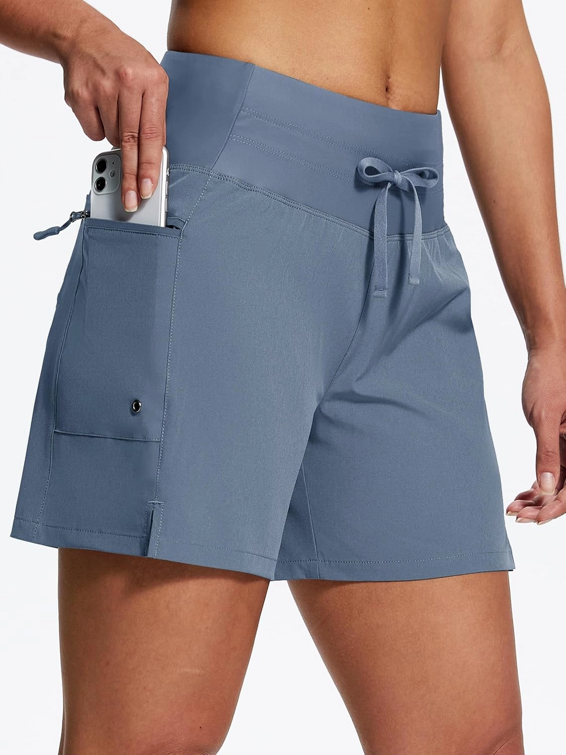Women's 5"/9" High Waisted Swim Board Shorts Quick Dry UPF 50  Womens Swim Trunks Bottoms with Liner Zipper Pockets