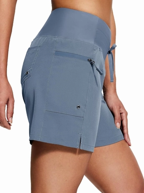 Women's 5"/9" High Waisted Swim Board Shorts Quick Dry UPF 50  Womens Swim Trunks Bottoms with Liner Zipper Pockets