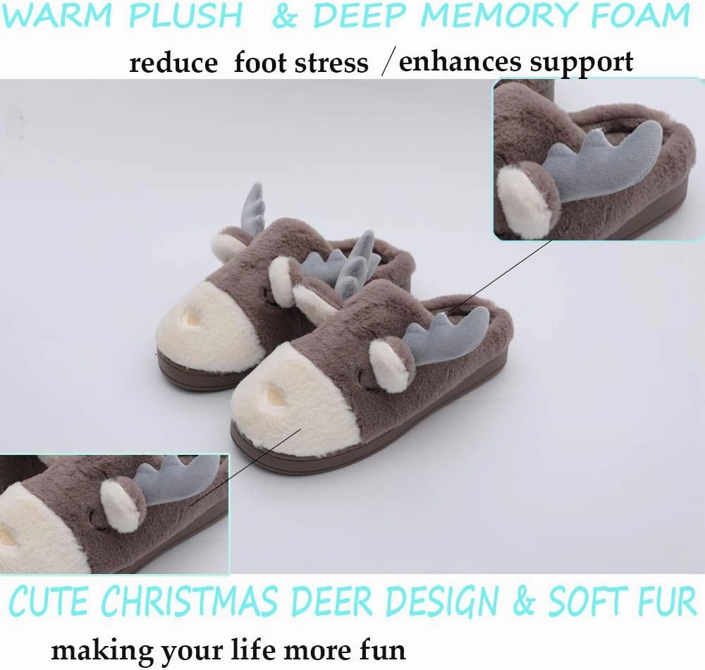 Women's Cute Teddy Animal Slippers House Slippers Warm Memory Foam Cotton Cozy Soft Fleece Plush Home Slippers Indoor Outdoor