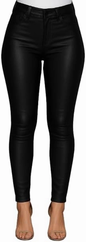 Women’s High-Waist PU Leather Leggings – Stretchy Faux Leather Pants for Club, Casual, or Night Out