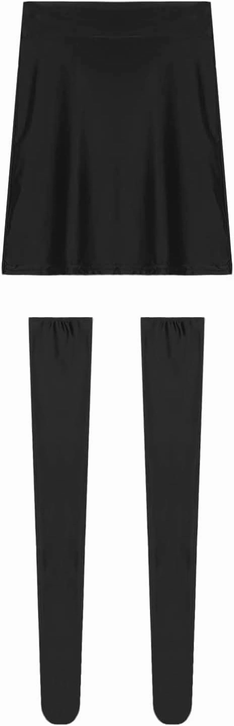 Women's Oil Shiny Smooth Pencil Mini Skirts Silky Stretchy Slim Stockings Bodycon Skirts Set