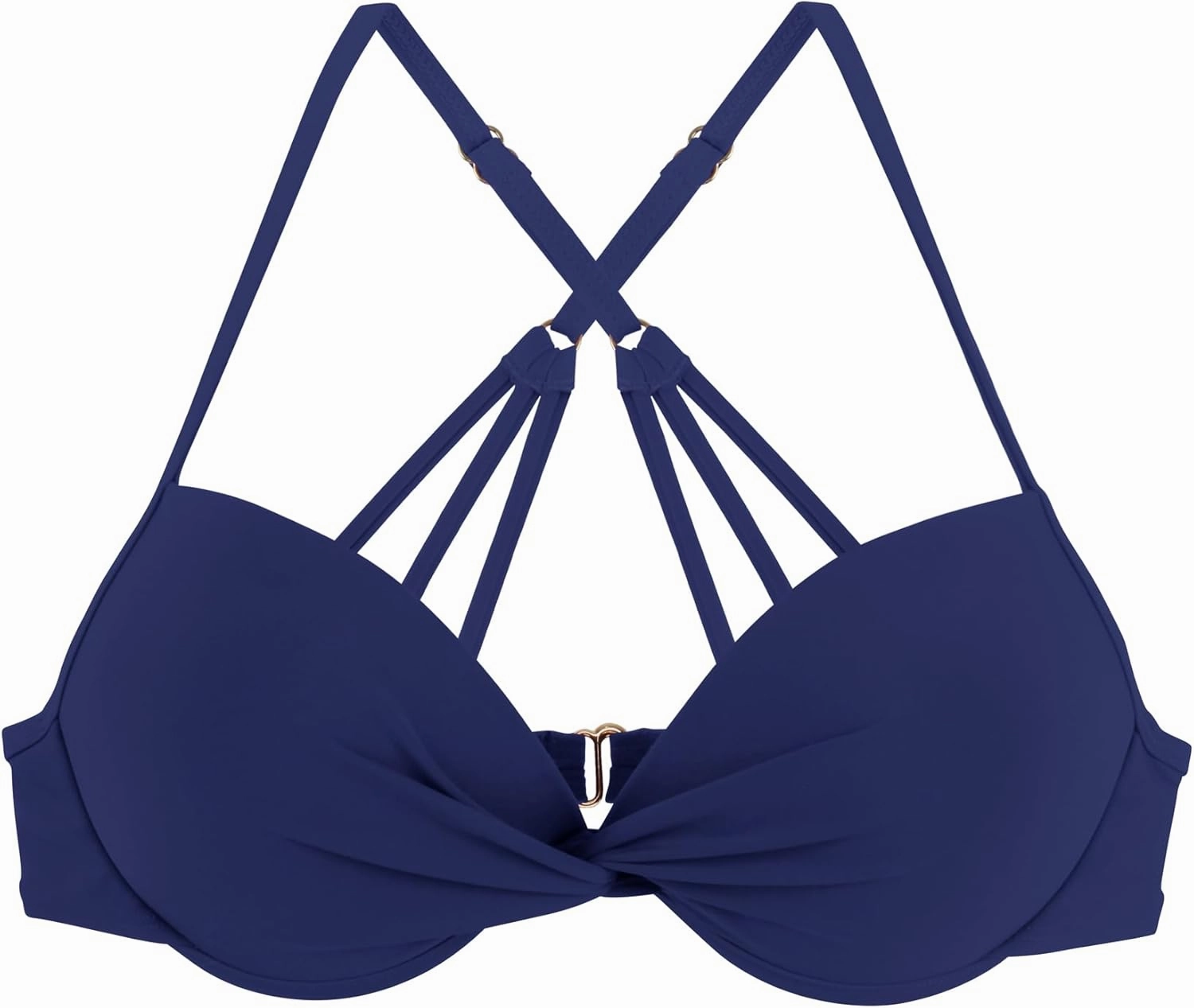 Women's Push Up Bikini Top Twist Front Underwire Molded Soft Pads Vintage Bikini Swimsuits Tops