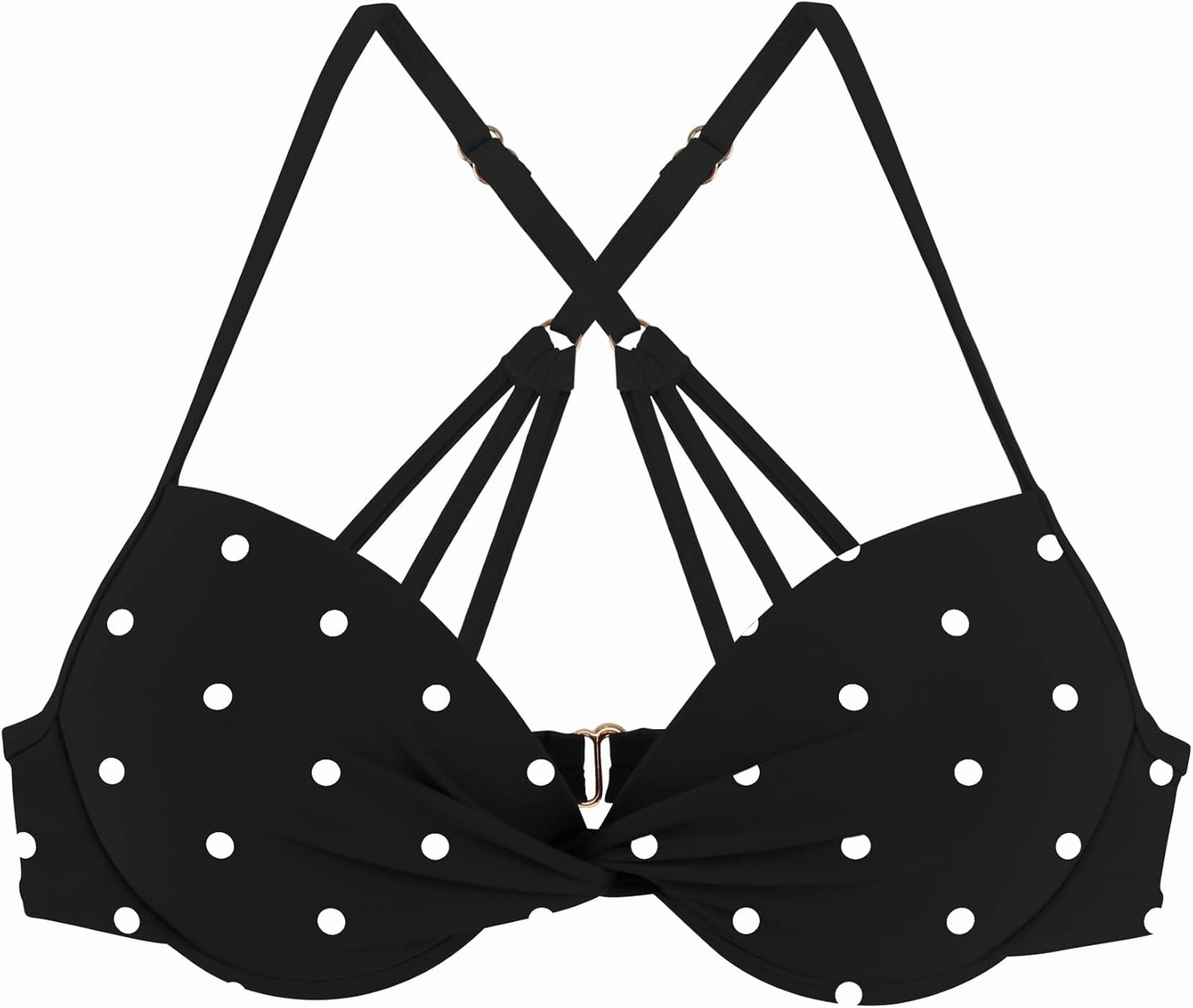 Women's Push Up Bikini Top Twist Front Underwire Molded Soft Pads Vintage Bikini Swimsuits Tops
