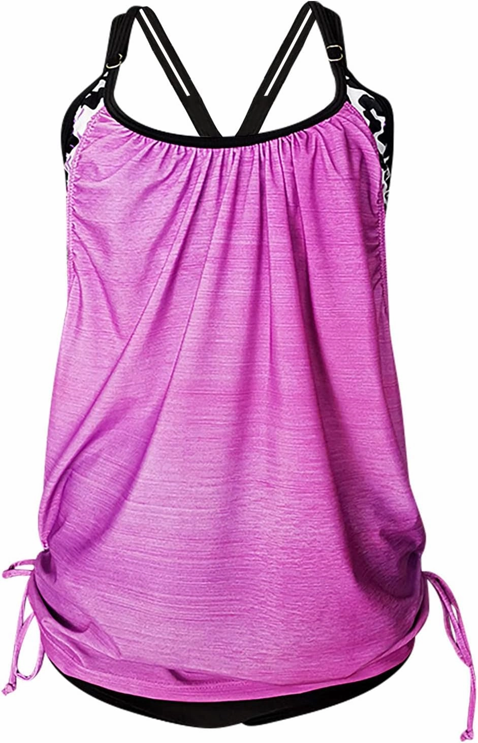 Women's Tankini Bathing Suits Tankini Swimsuits Two Piece Swim Tank Top with Boyshor Loose Fit Swimwear