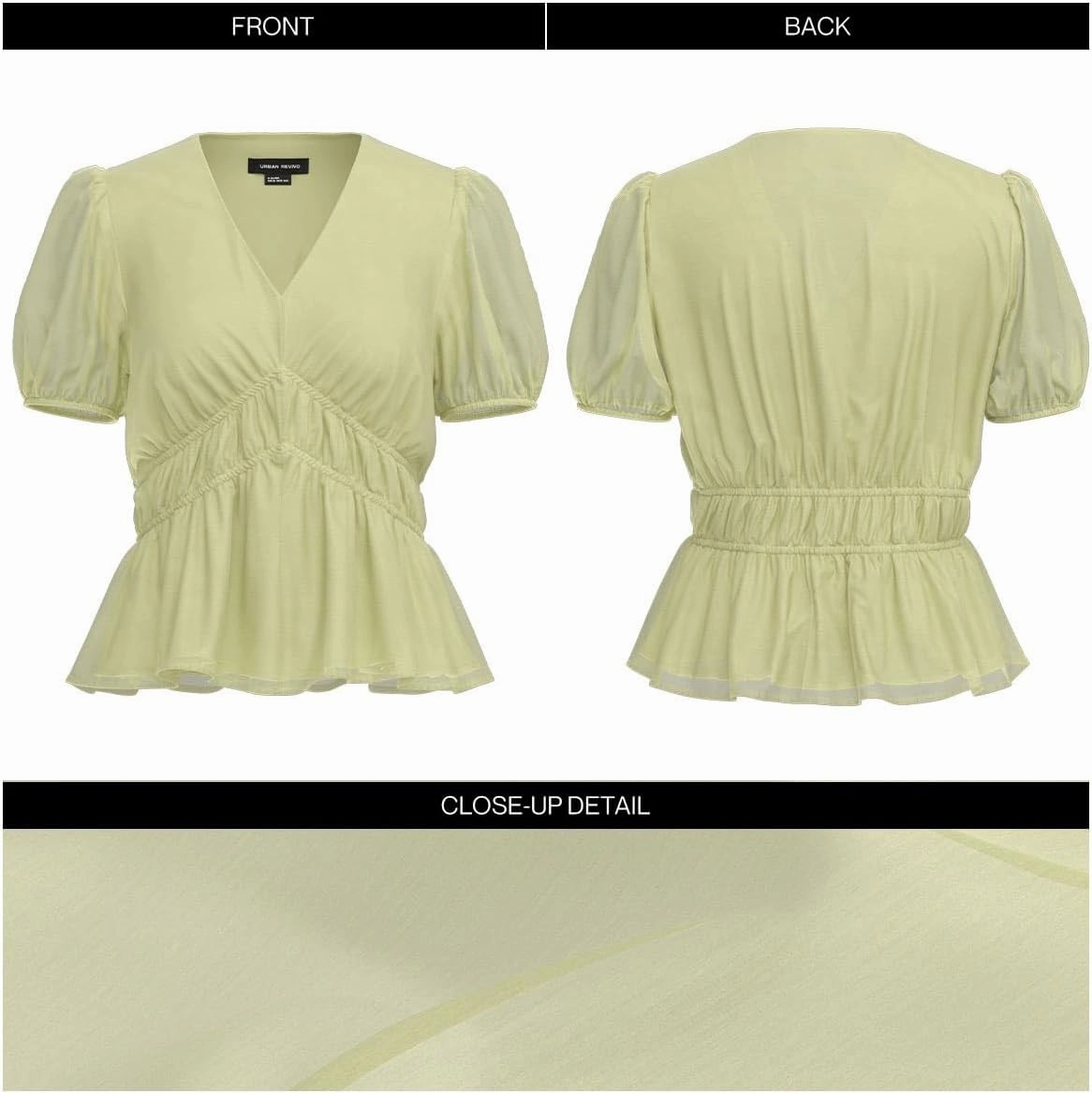 Women's Tops Short Puff Sleeve V Neck Cropped Shirt Casual Lightweight Pullover Blouse Summer