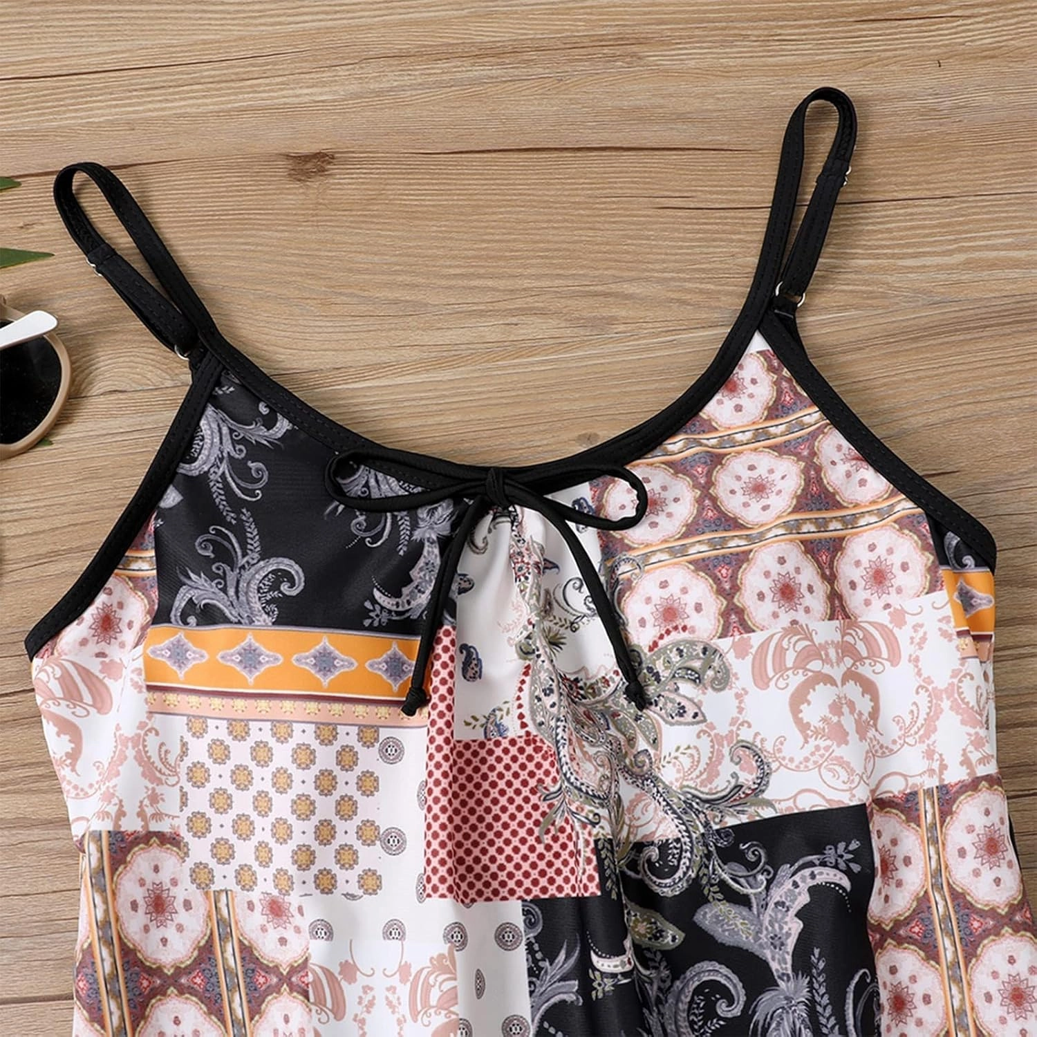 Women Two Piece Tankini Set Ruched Bathing Suit Tank Tops Swimsuit with Shorts (Available in Plus Size)