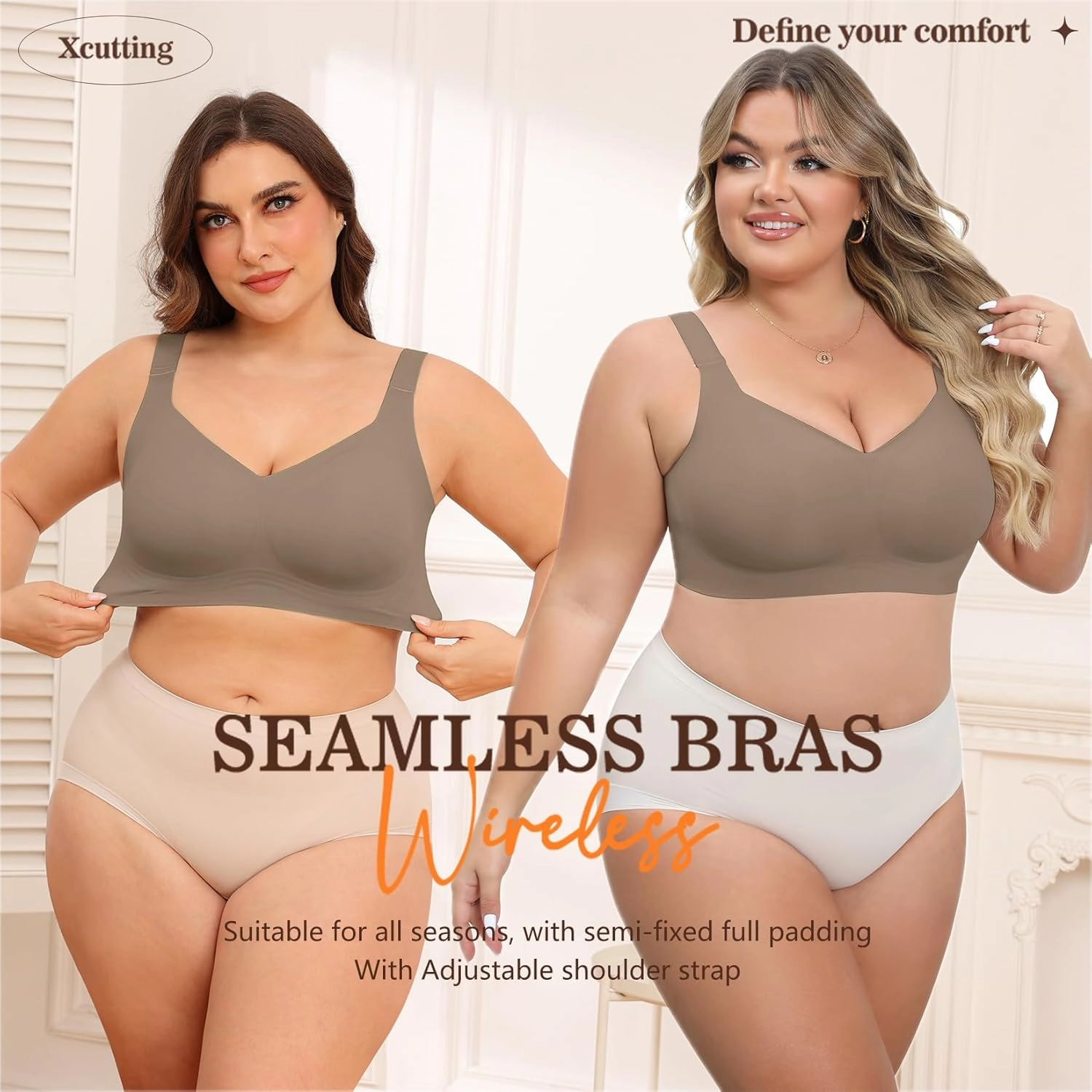 Women Wirefree Bras for Women Full Coverage No Underwire Everyday Bras Comfortable Wireless Padded Bras