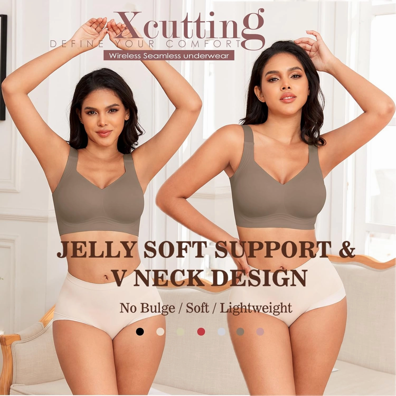 Women Wirefree Bras for Women Full Coverage No Underwire Everyday Bras Comfortable Wireless Padded Bras