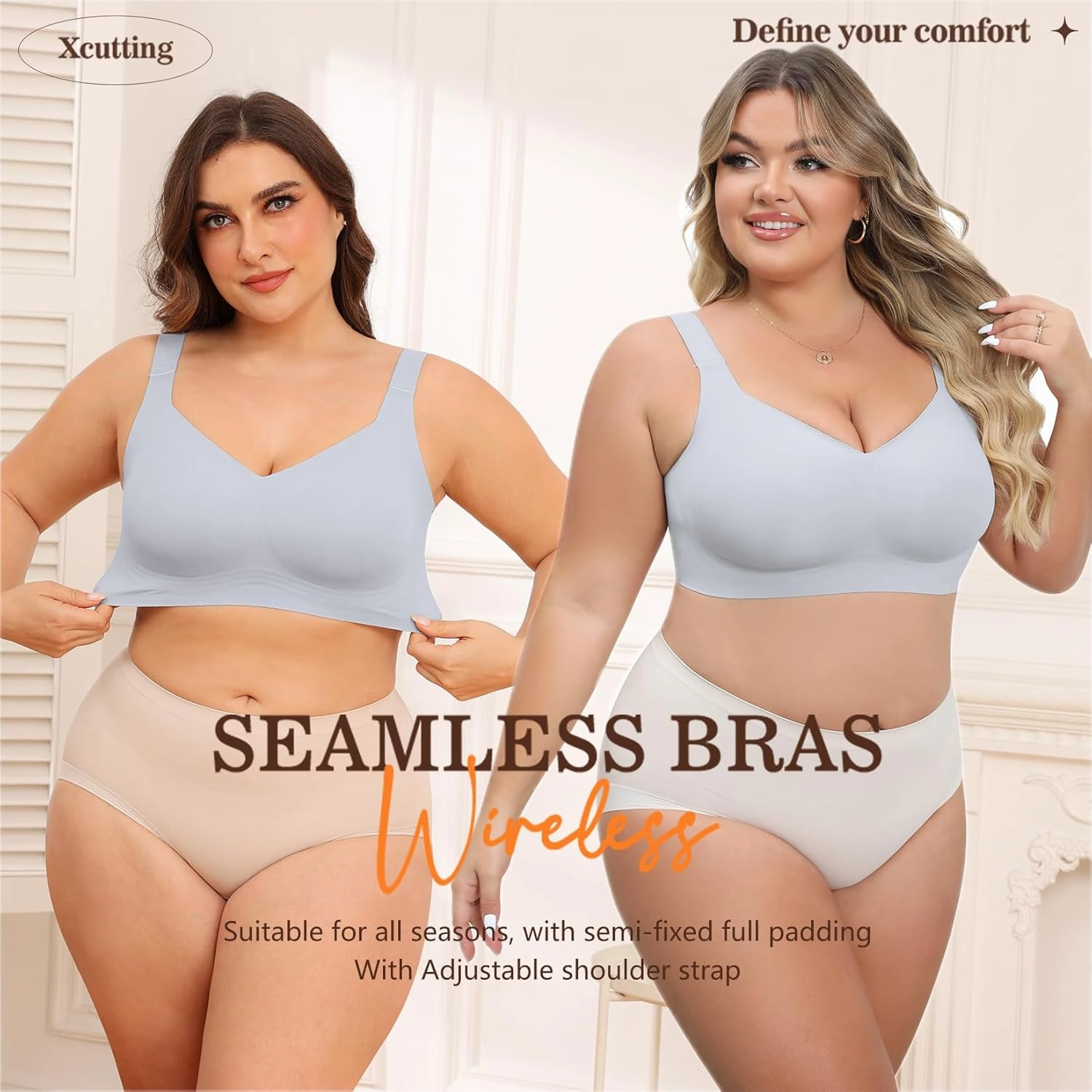 Women Wirefree Bras for Women Full Coverage No Underwire Everyday Bras Comfortable Wireless Padded Bras