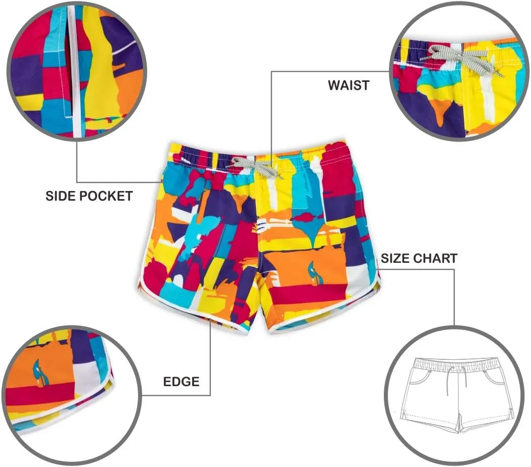 Womens Board Shorts Beach Quick Dry Fabric Swim Slim Trunks Ocean Travel Sports