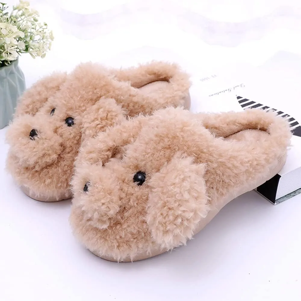 Women's Cute Teddy Animal Slippers House Slippers Warm Memory Foam Cotton Cozy Soft Fleece Plush Home Slippers Indoor Outdoor