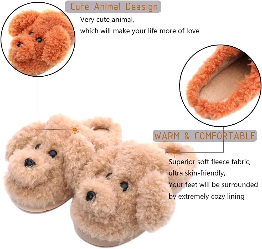 Women's Cute Teddy Animal Slippers House Slippers Warm Memory Foam Cotton Cozy Soft Fleece Plush Home Slippers Indoor Outdoor