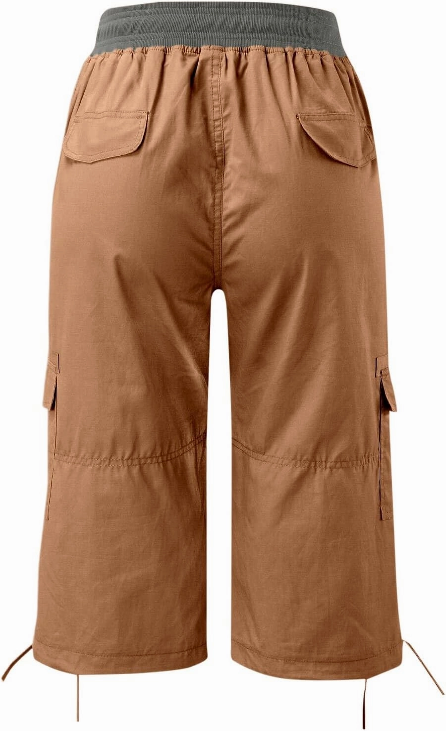 Womens Cargo Capris Summer Casual Cropped Pants Low Rise Drawstring Outdoor Hiking Pants Cotton Bermuda Shorts
