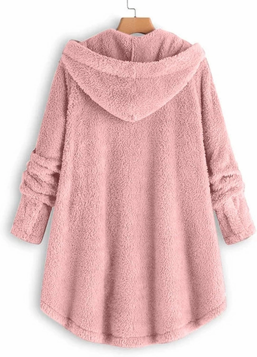 Womens Sherpa Jackets Dressy Casual Loose Soft Button Down Fleece Pullover Tops Oversized Hooded Loungewear