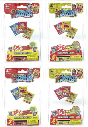 Worlds Smallest Topps Micro Card Collection GPK and Wacky Packages Stickers Set Bundle of 4