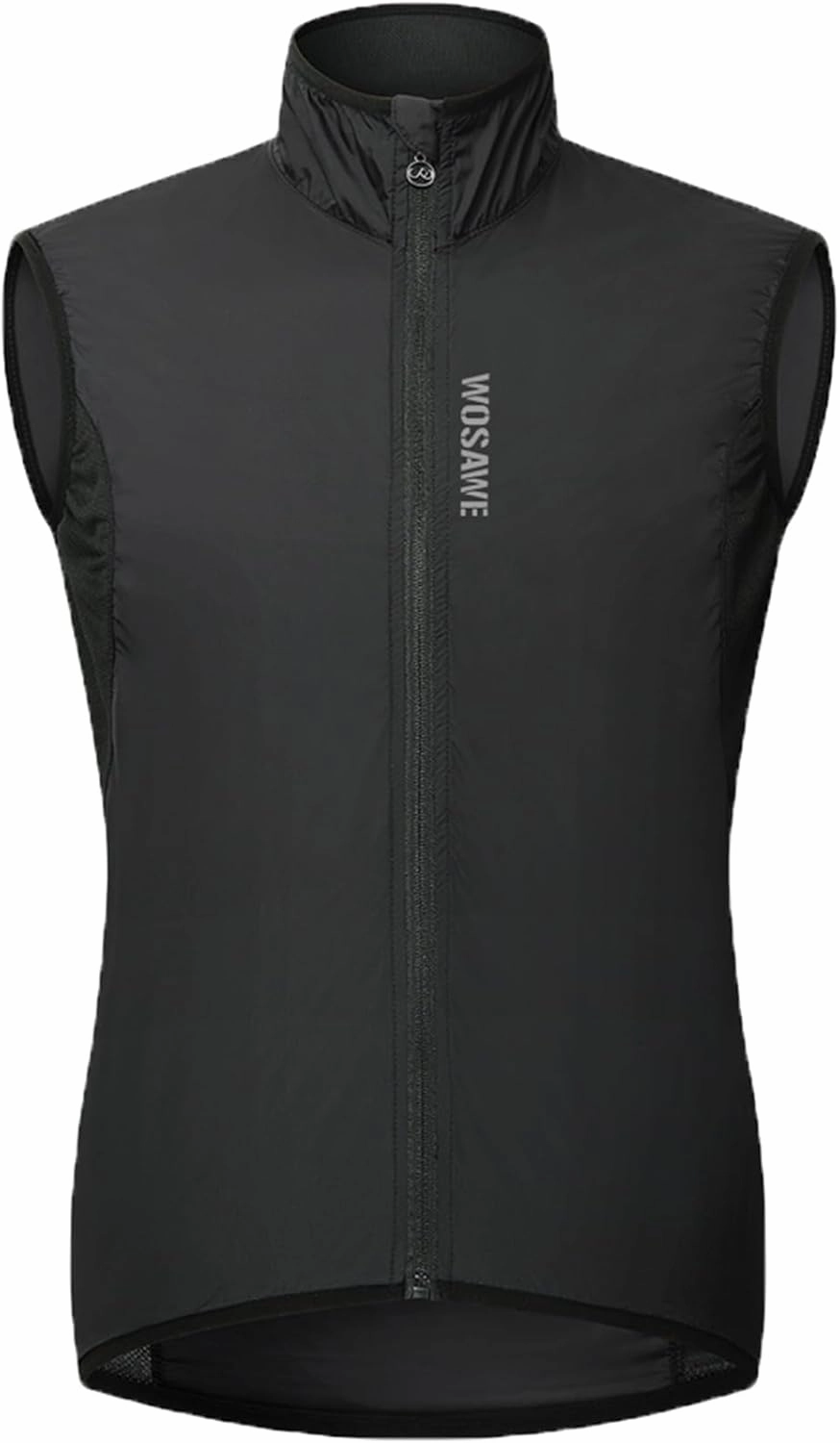 WOSAWE Cycling Vest Lightweight Windbreaker Reflective Gilet for Hiking Runing Fishing Commuting
