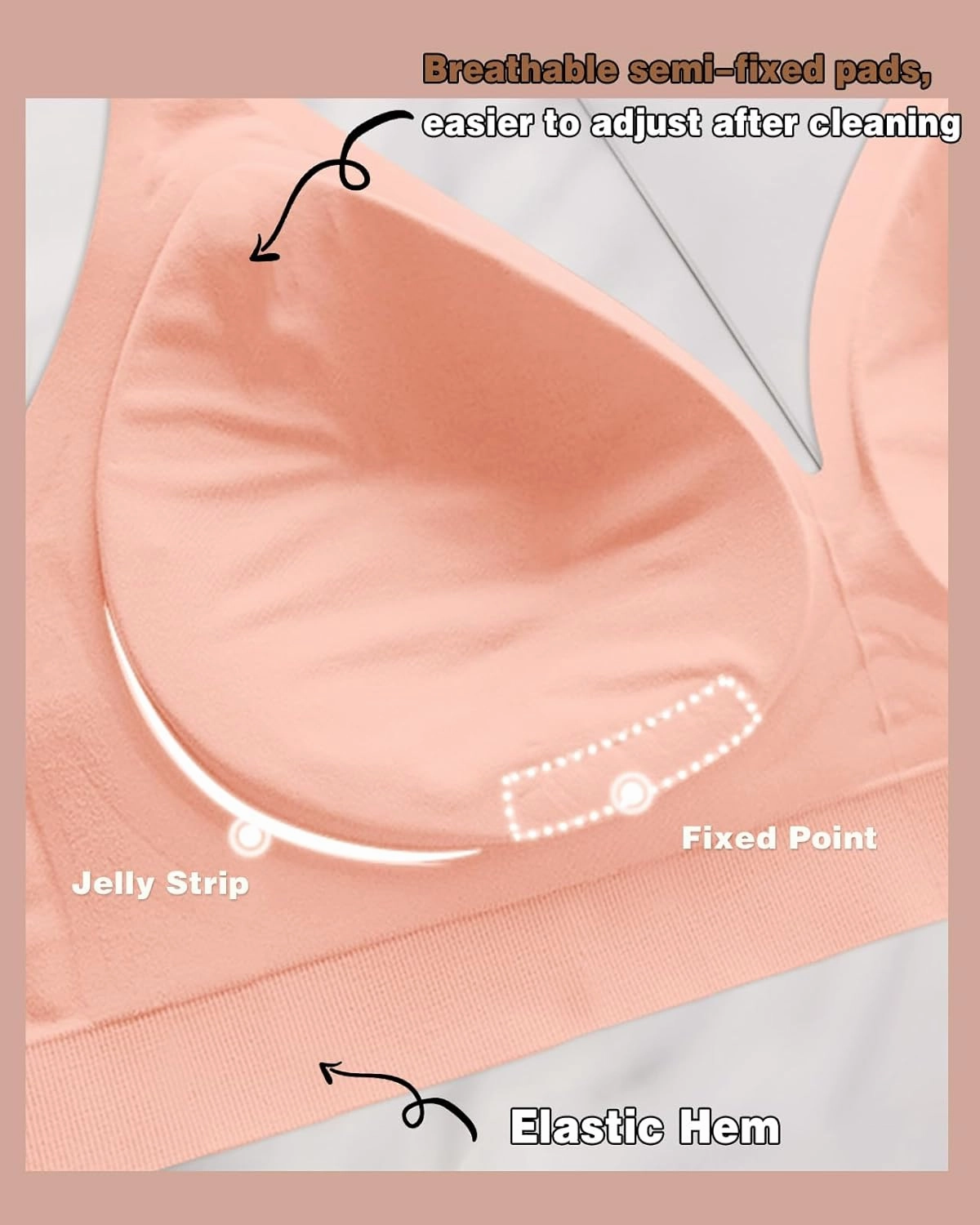WOWENY Deep V Bras for Women No Underwire Smooth Wireless Bralettes Comfort Seamless Plunge Bra with Support