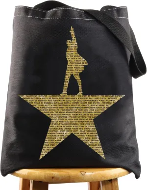 WZMPA Ham Musical Reusable Tote Bag Ham Fans Gift Musical Theater Grocery Bag For Music Lovers