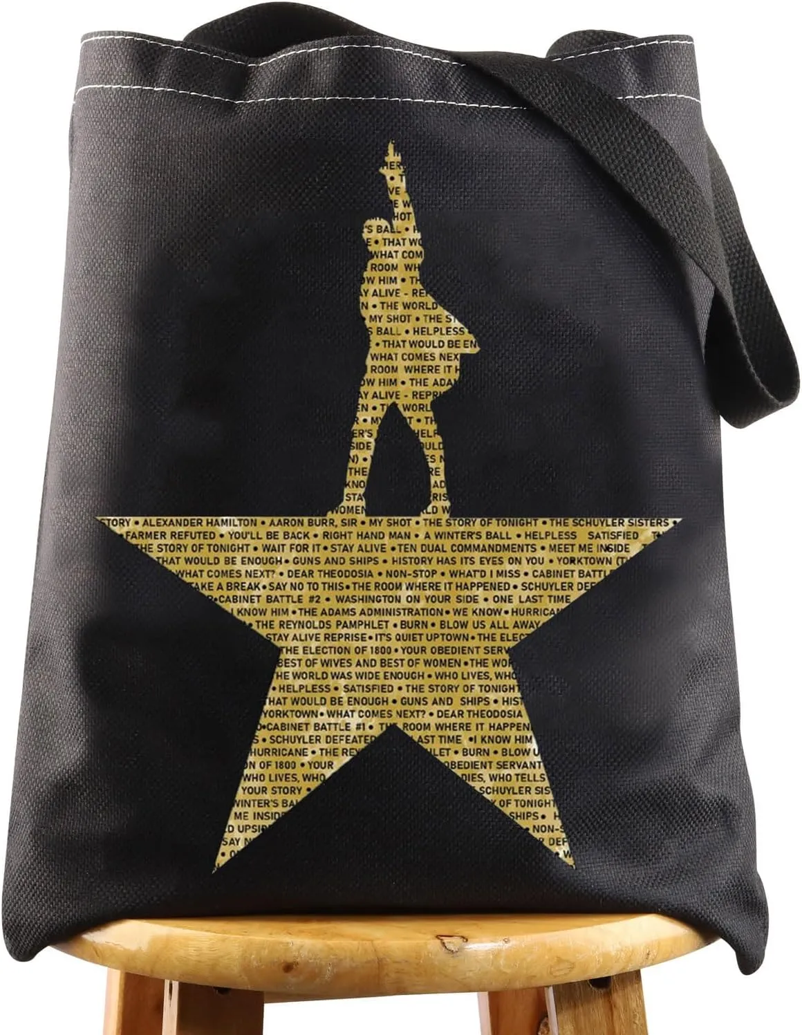 WZMPA Ham Musical Reusable Tote Bag Ham Fans Gift Musical Theater Grocery Bag For Music Lovers