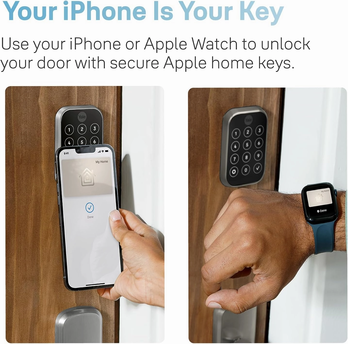 Yale Assure Lock 2 Plus Apple Home Keys, Black Keyless Entry Door Lock with Keypad for Code Entry Lock and Auto-Unlock (No Wi-Fi) Remote Access Requires Apple Home Hub via HomeKit, ‎YRD450-N-BLE-BSP