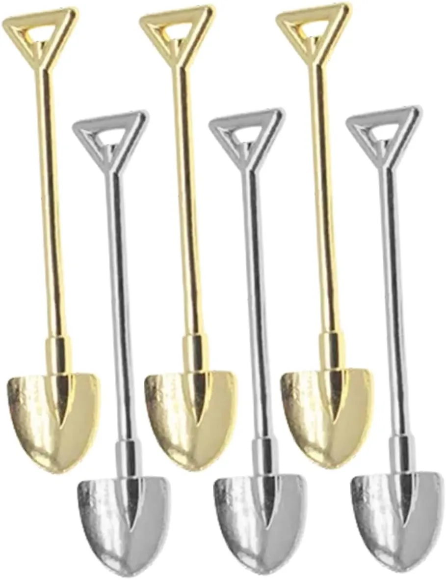 Yardwe 5sets Mini Shovel Set Metal Garden Tools Doll Repair Fairy Garden Decor Children's 6pcs*5