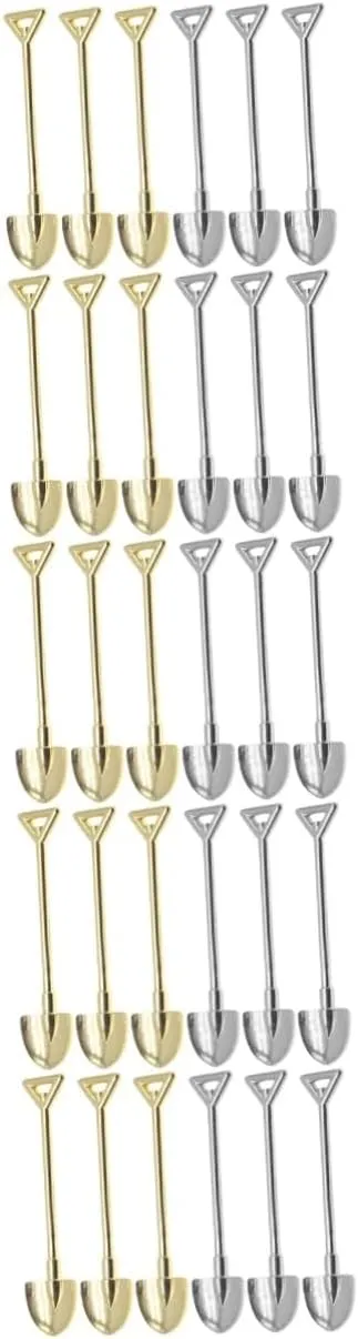 Yardwe 5sets Mini Shovel Set Metal Garden Tools Doll Repair Fairy Garden Decor Children's 6pcs*5
