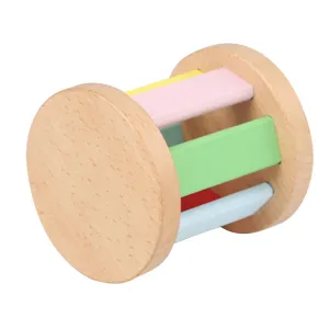 Yardwe Wooden Rattle Roller Interactive Music Plaything for Early Education Enhances Hand Eye Coordination Parent Communication Lightweight Design