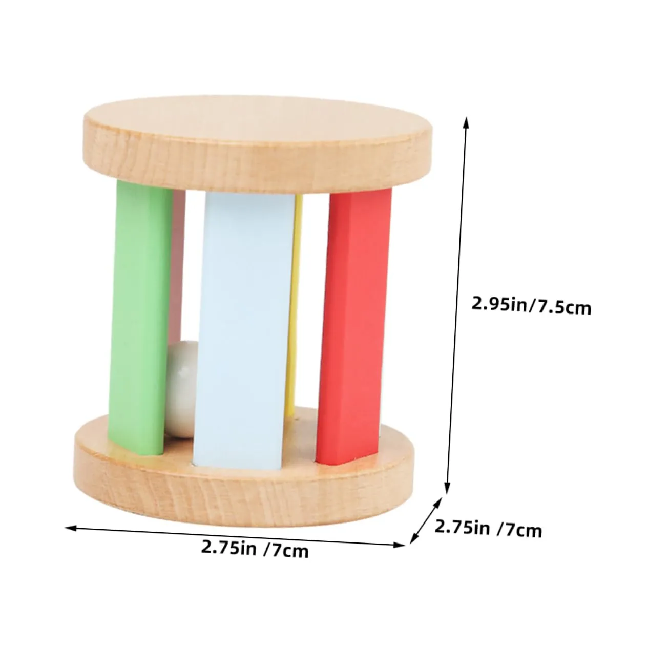 Yardwe Wooden Rattle Roller Interactive Music Plaything for Early Education Enhances Hand Eye Coordination Parent Communication Lightweight Design