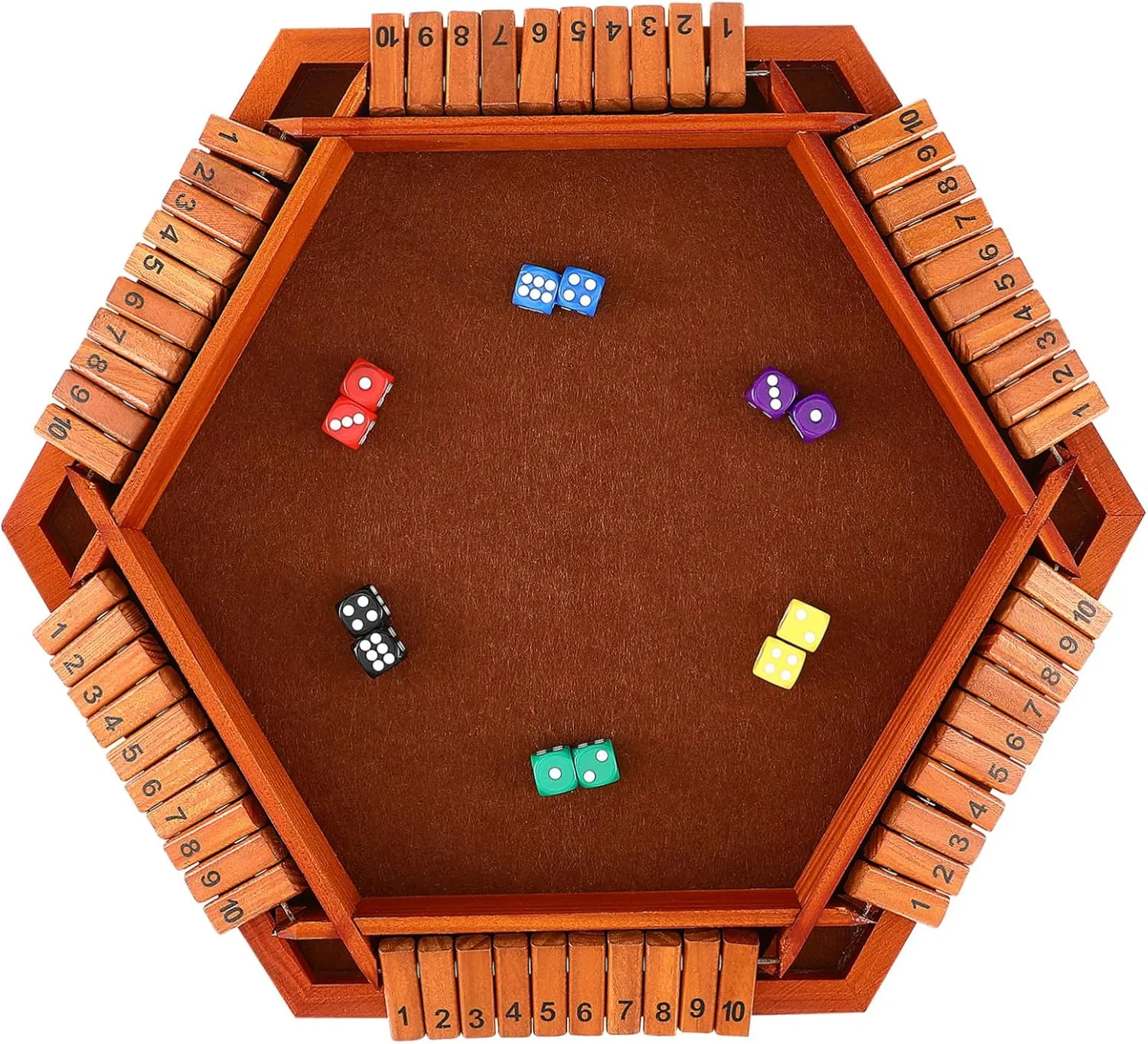 YARNOW Box Wooden Table Math Game Multi Player Dice Board Game with Visible Numbers Portable Design for Home Gatherings Strong Construction Present for Adults