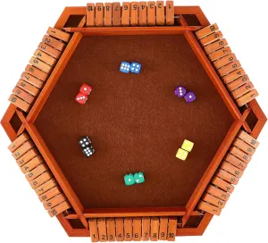 YARNOW Box Wooden Table Math Game Multi Player Dice Board Game with Visible Numbers Portable Design for Home Gatherings Strong Construction Present for Adults