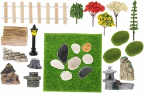 YARNOW 1set Miniature Dollhouse Lawn Decor Garden Ornament Kit for Dollhouse Accessories Landscape Decorations for Gardens and Fairy Landscapes