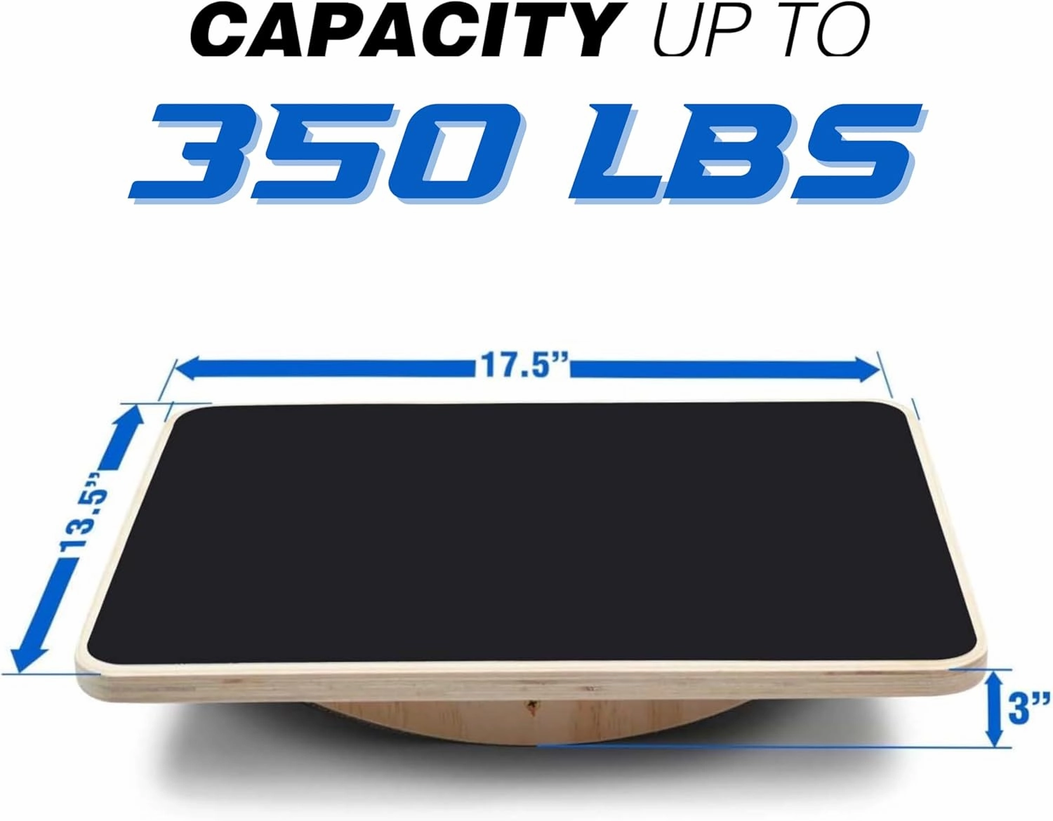 Yes4All 350LBS Professional Wooden Balance Board for Leg Workout, Anti-Slip Rocker Board, Wobble Board for Standing Desk