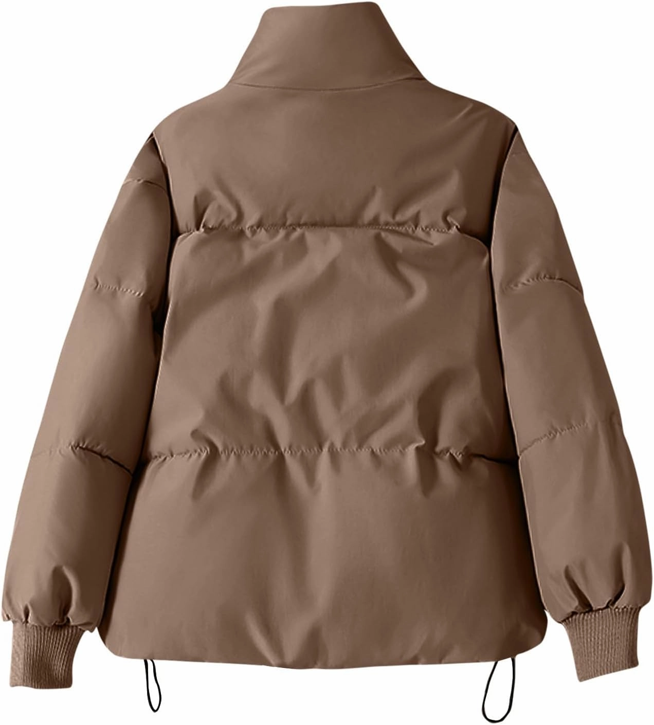 YRAETENM Winter Coats for Women Lightweight Warm Zip up Padded Coats Plus Size Stand Collar down Jackets Outwear with Pockets