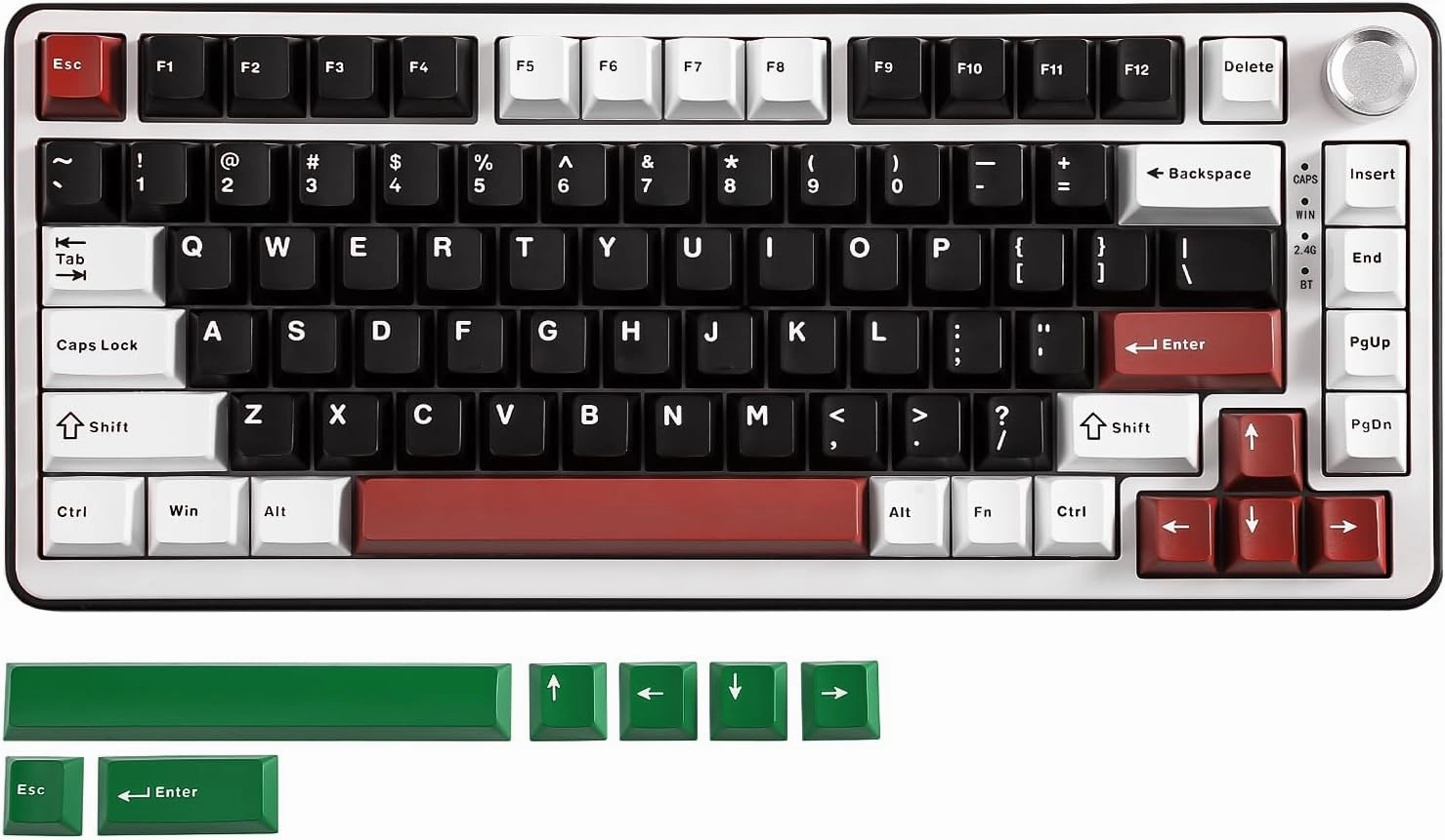 YUNZII B75 PRO Wireless Mechanical Keyboard,75% Layout with Knob,Hot Swap Gasket Custom Structure,Creamy Pre-lubed Switches,RGB Backlit,Bluetooth/Type-C/2.4G for Win/Mac(Milk Switch,Black)