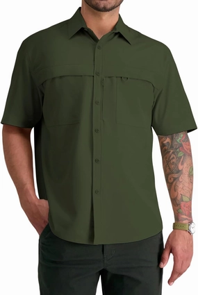 ZAFUL Men's Fishing Shirts Sun Protection Short Sleeve Travel Work Hiking Shirt Button Down Shirts with Zipper Pockets