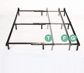 ZINUS Compack Metal Adjustable Bed Frame, 7 Inch Support Bed Frame for Box Spring and Mattress Set, Twin/Full/Queen, Black